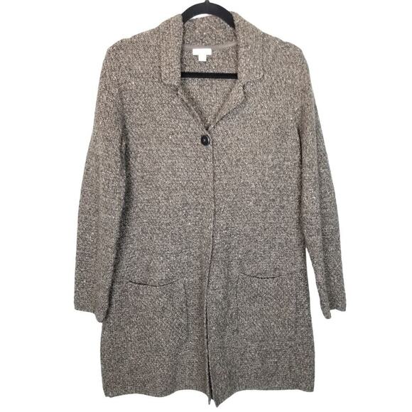 J. Jill Sweater Cardigan Rustic Country Hygge Size S Cozy Duster Snap Neutral - Picture 1 of 9
